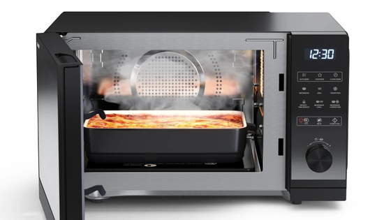 25L Capacidade de aço inoxidável Forno de microondas Membrana Controle de toque em preto/branco