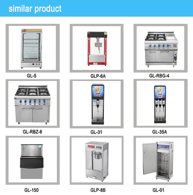 Equipamento de cozinha comercial ergonômico movido a gás que fornece fogão de 6 faixas com características de forno