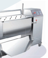 150L/180L/300L Máquinas de processamento de carne de aço inoxidável Misturador elétrico com bandeja de descarga manual Misturador de enchimento