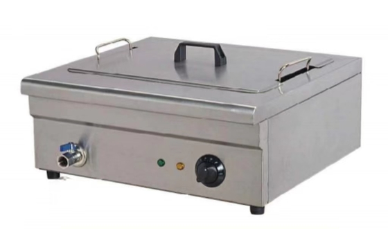 Equipamento de fritura elétrico profissional de aço inoxidável para preparação de alimentos sem esforço em prata clássica