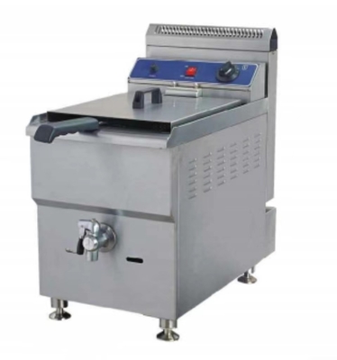 Equipamento de fritura elétrico profissional de aço inoxidável para preparação de alimentos sem esforço em prata clássica