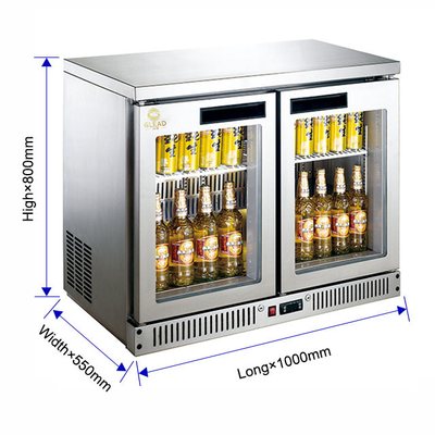 8.C Temperatura 340W N.W 130KG Bar comercial refrigerador arrefecido a ar para negócios hoteleiros
