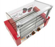 Grelha de cachorro-quente de grau comercial 240V/50HZ com controlo de temperatura independente frontal e traseiro