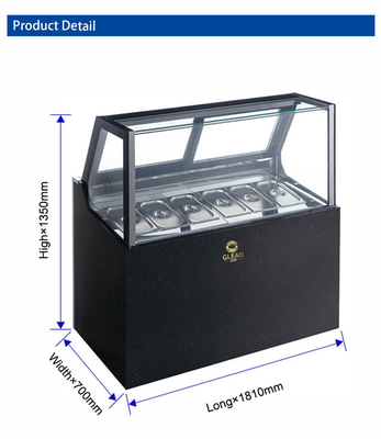 6-Tray 1/3 Tamanho Pan 100L Commercial Hotel máquina de sorvete ventilador refrigeração 1100W Potência