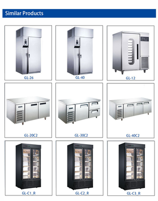 6-Tray 1/3 Tamanho Pan 100L Commercial Hotel máquina de sorvete ventilador refrigeração 1100W Potência
