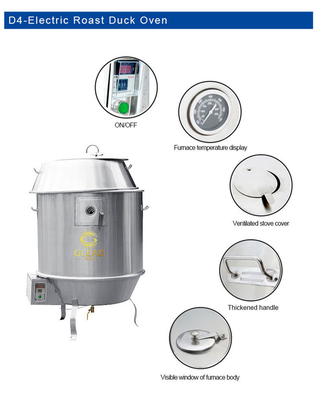 380V 12KW Forno de pato de rosca Máquinas de processamento de alimentos com resistência à corrosão de aço inoxidável
