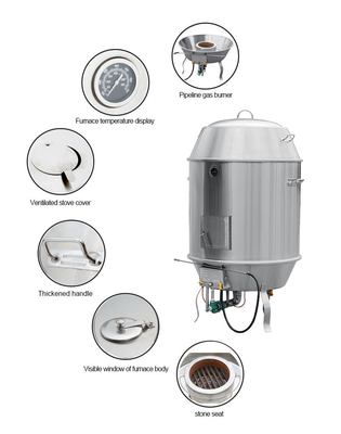 380V 12KW Forno de pato de rosca Máquinas de processamento de alimentos com resistência à corrosão de aço inoxidável