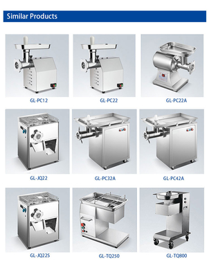 Máquina de moagem de carne de aço inoxidável de 320 kg/h com motor de fio de cobre padrão nacional
