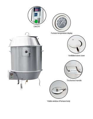 380V 12KW Forno de pato de rosca Máquinas de processamento de alimentos com resistência à corrosão de aço inoxidável