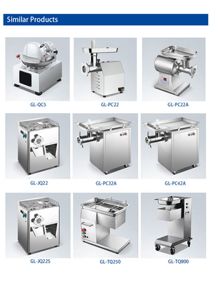 1.5KW Silent Belt Driven Bowl Cutter para preparação de alimentos de hotel de 300 kg/h