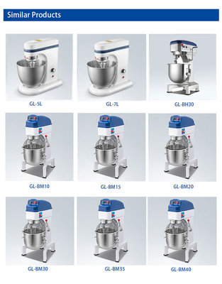 Máquina de mistura de bolos profissional de 7L com motor padrão nacional e design estável para uso comercial