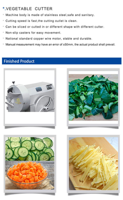 Máquina de corte de vegetais de aço inoxidável de 1,5 kW