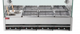 Cozinha Kanto de aço inoxidável 9KW 220V 50-60HZ Função de ebulição Quatro / seis / oito caixas