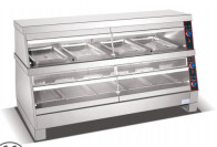 40kg N.W Showcase de aquecimento para restaurantes de fast food aumenta o desejo do cliente de consumir