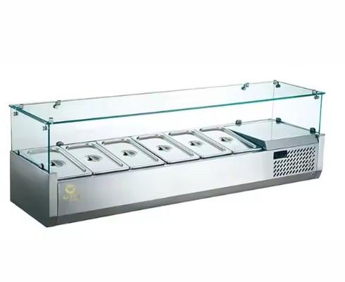 Estação de salada de balcão Novo restaurante salada sanduíche congelador de mesa de aço inoxidável