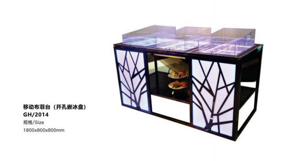 Equipamento de hospitalidade industrial personalizado com linhas de medição impecáveis e difusas