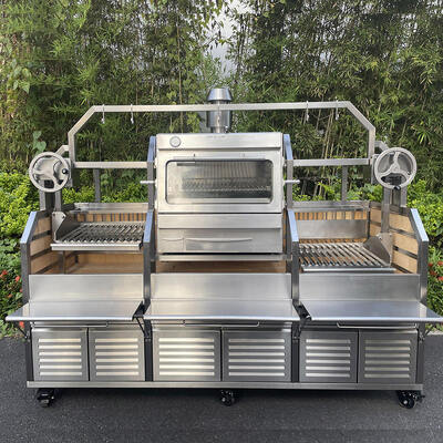 Máquina de grelhar frango rotisserie de carvão comercial pesado para restauração