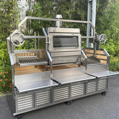 Máquina de grelhar frango rotisserie de carvão comercial pesado para restauração