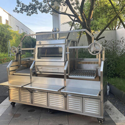 Máquina de grelhar frango rotisserie de carvão comercial pesado para restauração