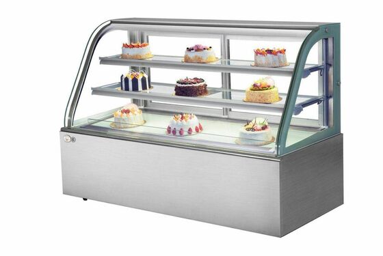 Arquivo de exibição de pastelaria de três camadas, refrigerador de sobremesa com arrefecimento por ar