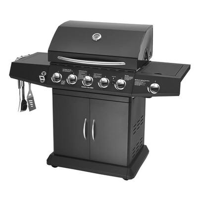 5+1Burners Char Broil Barbecue Grill Propane Gas BBQ With Side Burner Trolly Cabinet Cart Charcoal BBQ Grill Outdoor