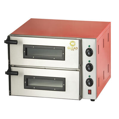 Forno elétrico comercial de pizza de plataforma dupla, forno de cozimento de bancada multifuncional para uso comercial de pizza, pão e pastelaria