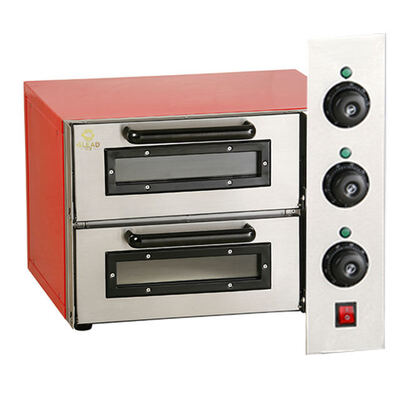 Forno elétrico comercial de pizza de plataforma dupla, forno de cozimento de bancada multifuncional para uso comercial de pizza, pão e pastelaria