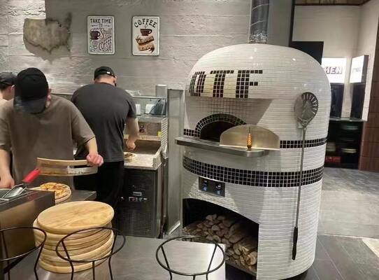 Forno híbrido de pizza de mosaico. Forno de madeira/gás/elétrico, combustível triplo, forno de pizza comercial e doméstico e torradeira de pão.