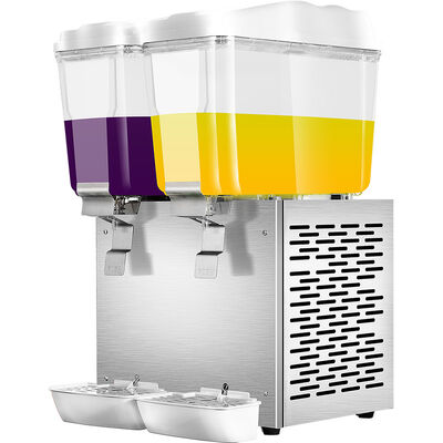Dispensador de bebidas frias de aço inoxidável de 2×12L Máquina de suco refrigerado de tanque duplo comercial