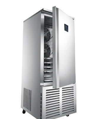 OEM ODM Refrigerador de display comercial vertical móvel, refrigerador de bebidas sem geada com rodas e caixa de luz LED superior, R290, vidro de aquecimento opcional
