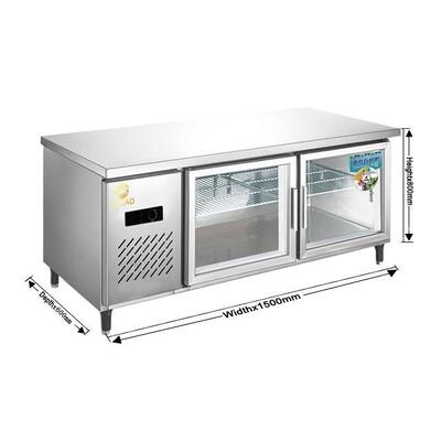 Refrigerador de cozinha eléctrica comercial Armário azul congeladores Refrigerador de aço inoxidável