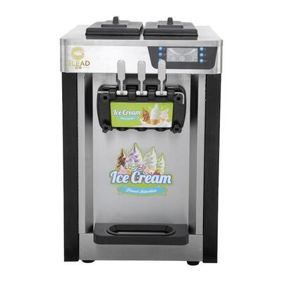 Máquina de sorvete comercial de aço inoxidável Escritório Três cabeças pintura fazendo máquina suave de loja de sorvete