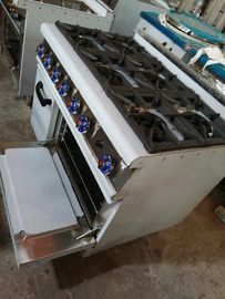 Cozinha industrial que cozinha o fogão de gás autônomo do queimador do equipamento 6 com forno