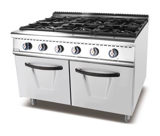 Fogão de gás ereto do queimador do queimador de gás 6 do fogão de cozinha do assoalho com armário