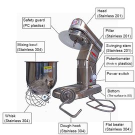 suporte comercial do misturador do alimento da cozinha do bolo do alimento da máquina do misturador 5L planetário