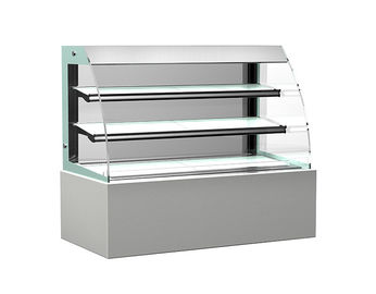 Refrigeradores de vidro horizontais curvados da sobremesa da vitrina do bolo para o supermercado